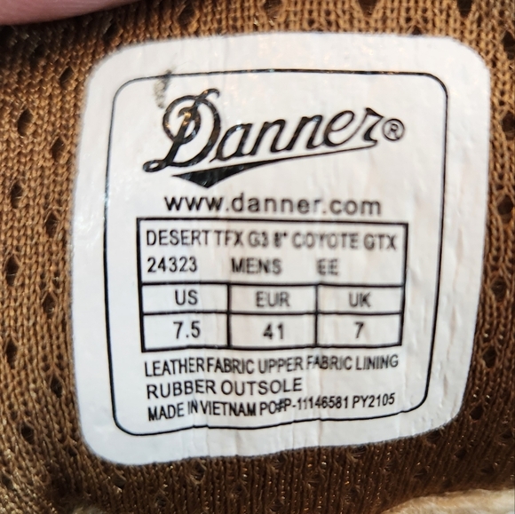 Danner Desert Boots Mens Size 7.5TFX G3 8in GTX Gore-Tex Leather Military NWOT - Picture 11 of 11